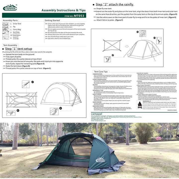Amazon.com : camppal 1 Person Tent for Camping Hiking