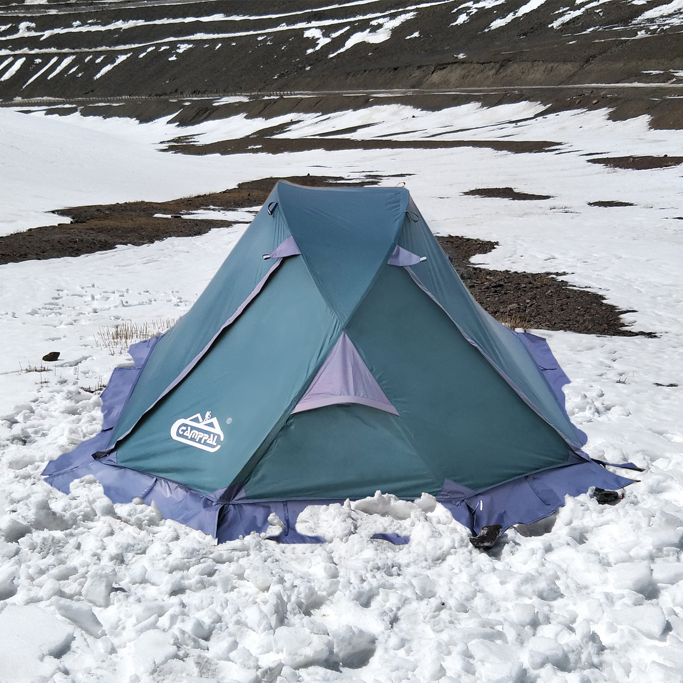 Camppal Professional Ein-Personen-4-Jahreszeiten-Leicht-Rucksackzelt mit Wasser-/Regen-/Wind-/Sturm-/Schneefestigkeit, ideal für Solo-Camping, Wandern, Trekking