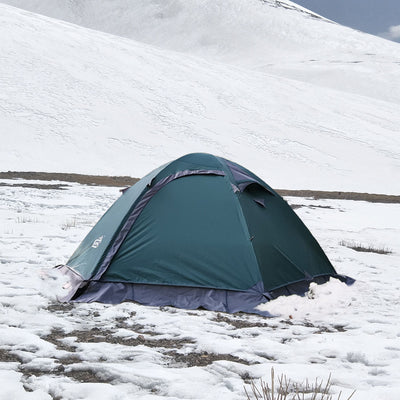 Tienda de montaña profesional de alta calidad Four Seasons para dos personas (MT057) Hecha a medida para usar bajo clima nevado en invierno frío