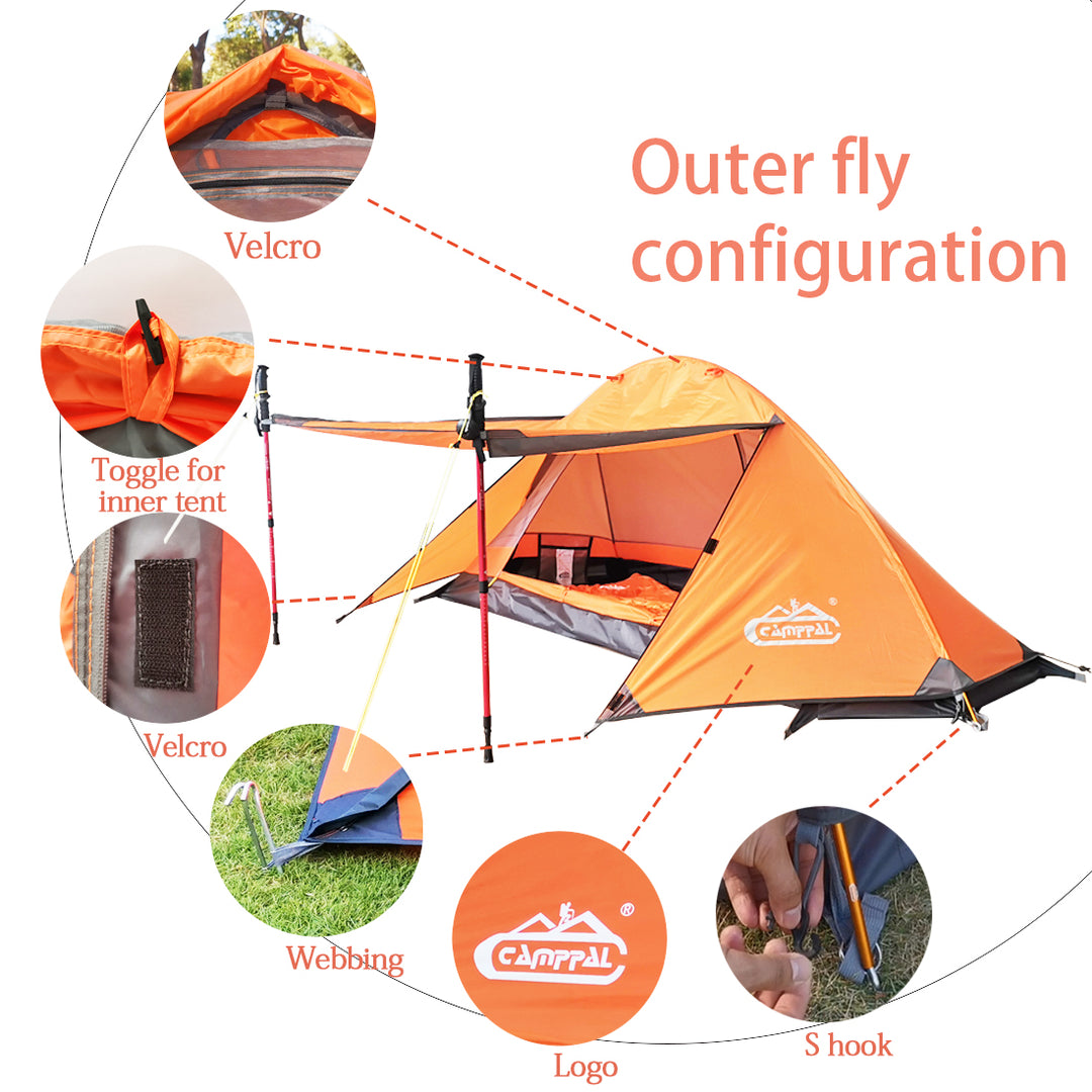 CAMPPAL Professional 1 Person Single 4 Season Mountain Tent, Lightweight Backpacking Tents, Strong Durable Waterproof Outdoor Beach Hunting Hi並行輸入 CampPal 1-Person 4-Season Tent - Windproof, UK | Ubuy