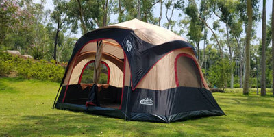 Carpa familiar de cabina de marco para acampar al aire libre en grupo y familia